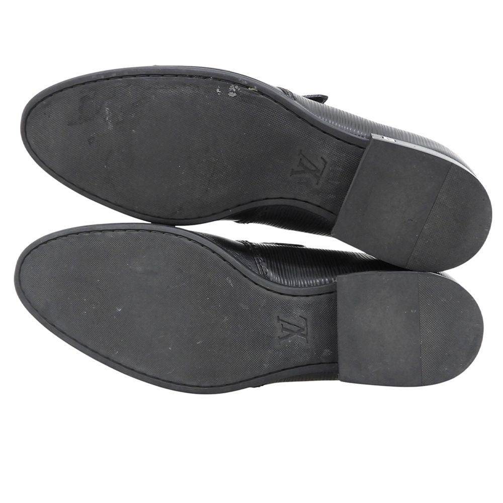 Louis Vuitton Leather Epi Design Monk Strap Shoes Black 6.5 — view 2
