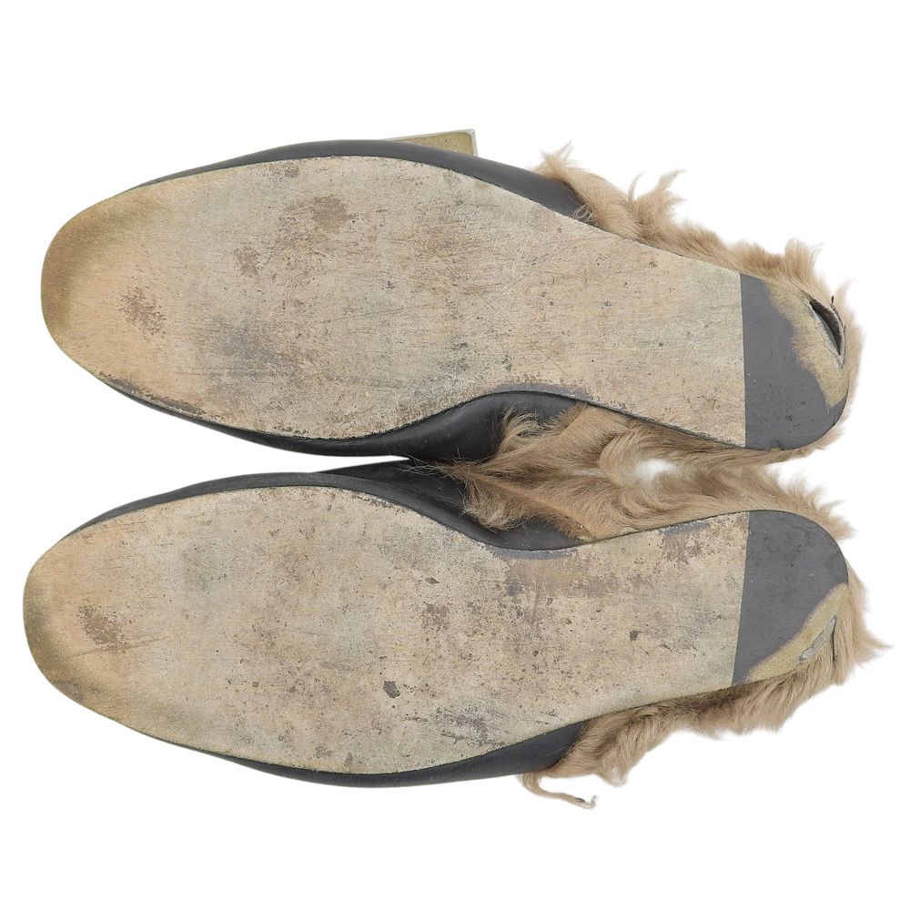 Gucci Fur Mules Shoes Black — view 2