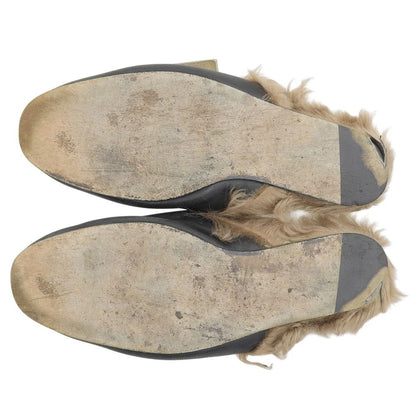 Gucci Fur Mules Shoes Black — view 2
