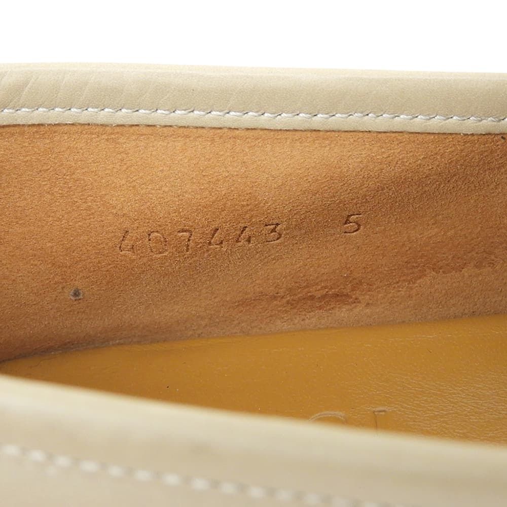 Gucci Distressed Leather Coin Loafers Shoes Beige — view 6