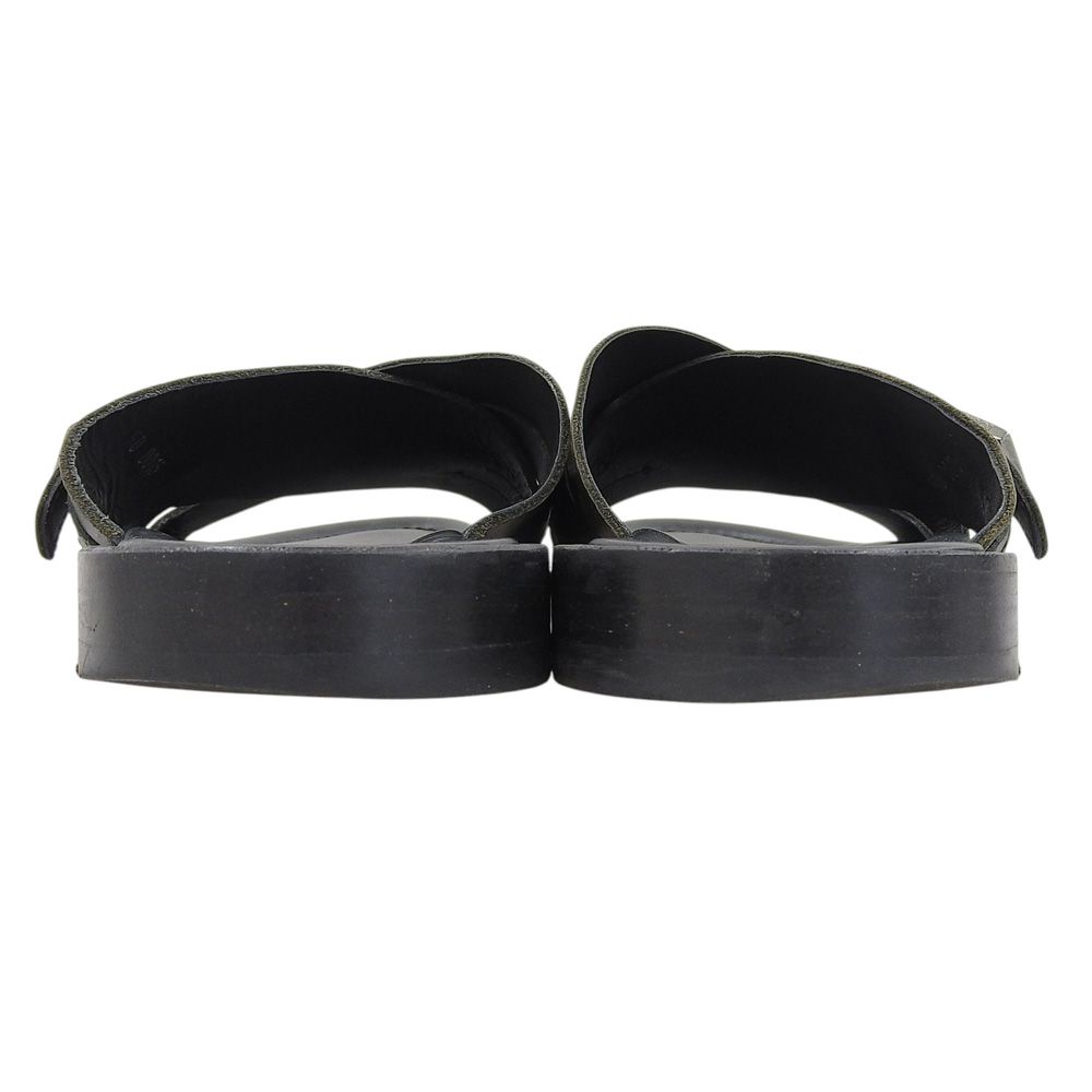 Louis Vuitton Leather Braided Design Flat Sandals Shoes Black 6.5 — view 5
