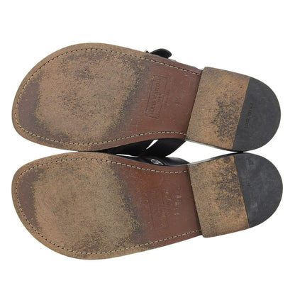 Louis Vuitton Leather Braided Design Flat Sandals Shoes Black 6.5 — view 2