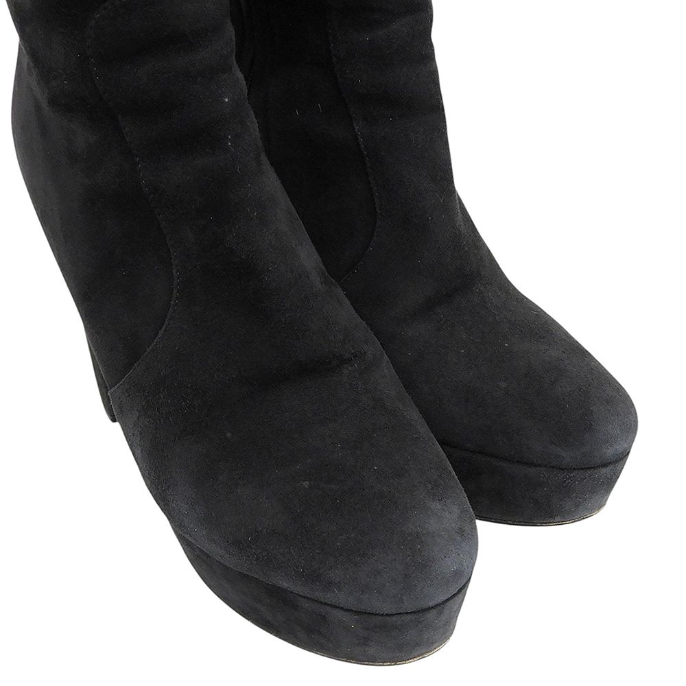 Prada Short Boots Shoes Suede Black — view 3
