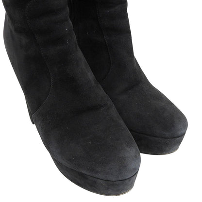 Prada Short Boots Shoes Suede Black — view 3