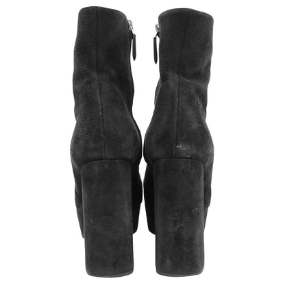Prada Short Boots Shoes Suede Black — view 5
