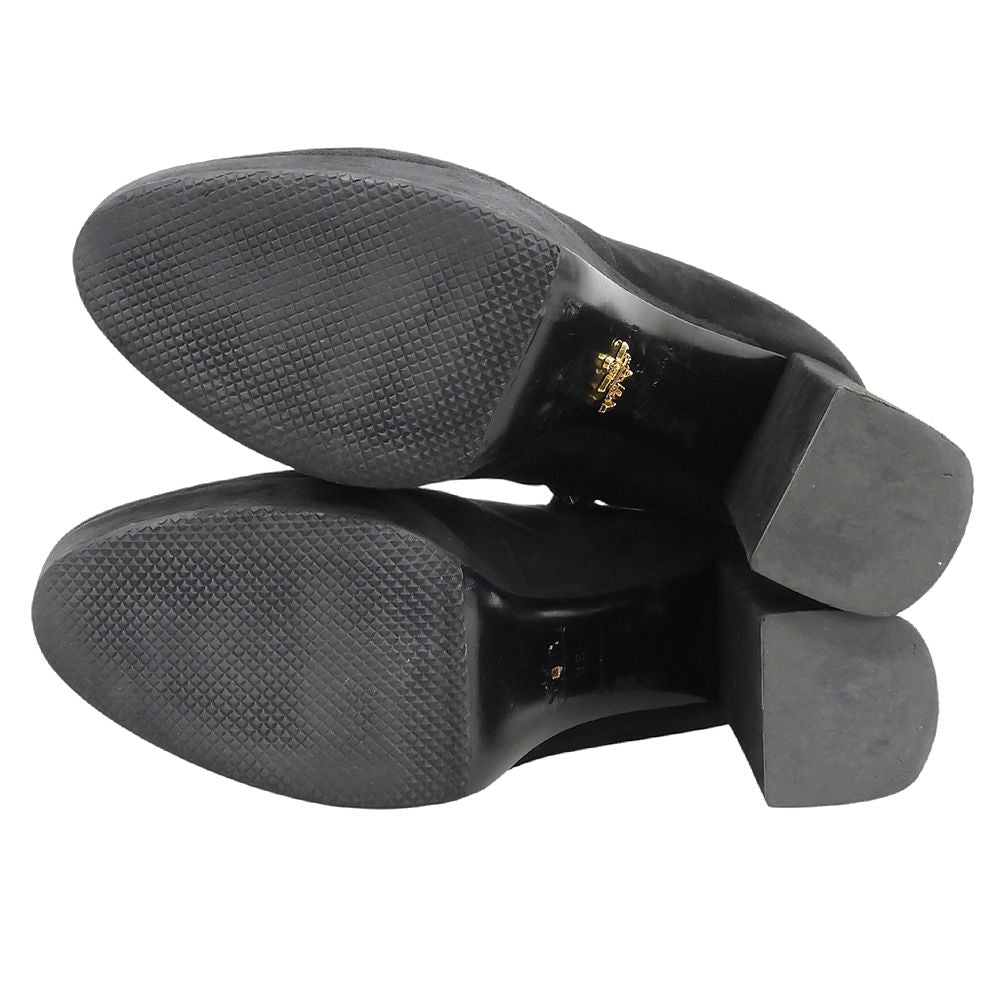 Prada Short Boots Shoes Suede Black — view 2