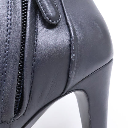 Chanel CC Logo Chain Decoration Leather Booties 38C Boots — view 8