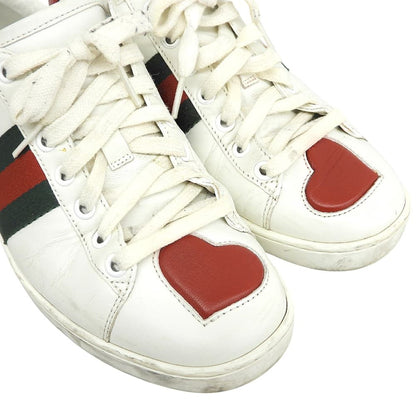 Gucci Heart Ace Low-Top Sneakers White — view 3
