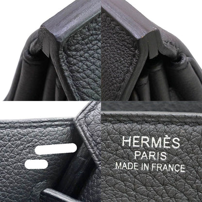 Hermes Haut Courroies Hac 40 Tricolor Noir Gold Blue Royale Togo GD Handbag — view 6