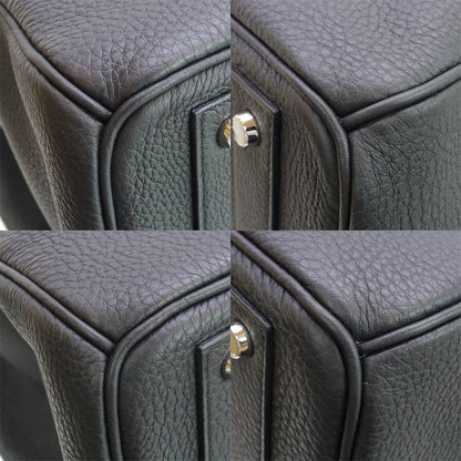 Hermes Haut Courroies Hac 40 Tricolor Noir Gold Blue Royale Togo GD Handbag — view 5