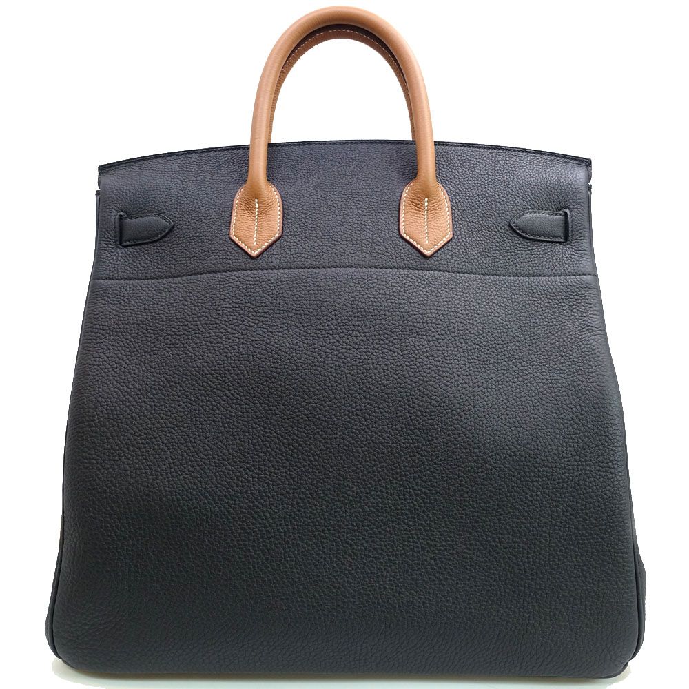 Hermes Haut Courroies Hac 40 Tricolor Noir Gold Blue Royale Togo GD Handbag — view 2