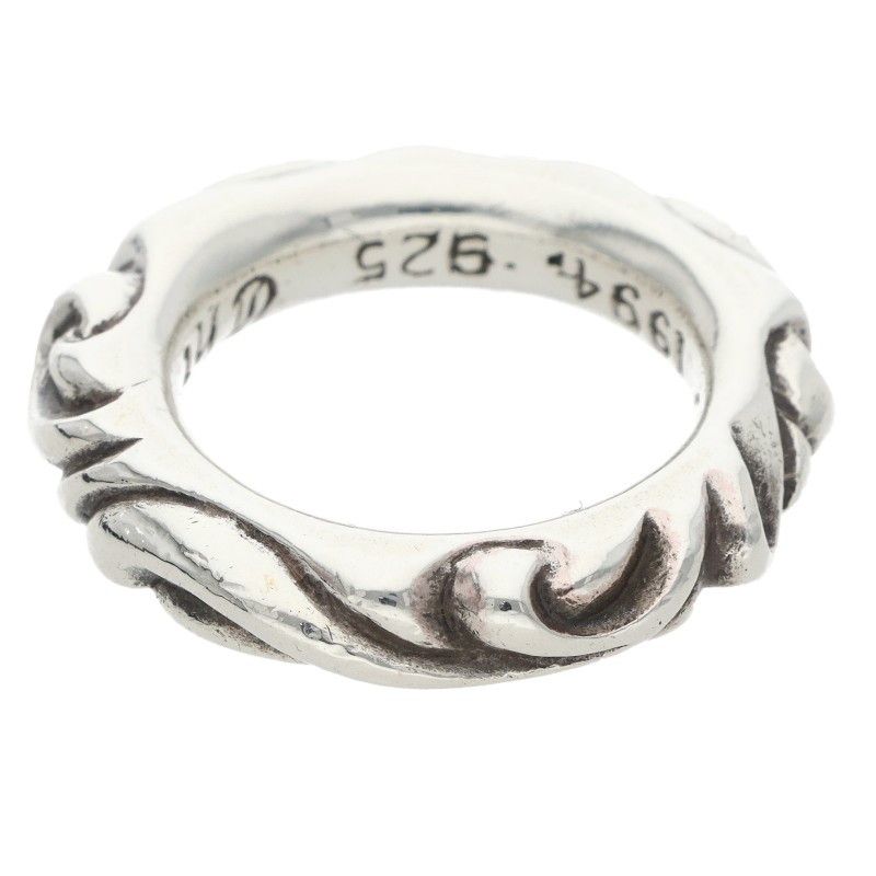 Chrome Hearts Scrl Band Scroll Silver Ring — view 2