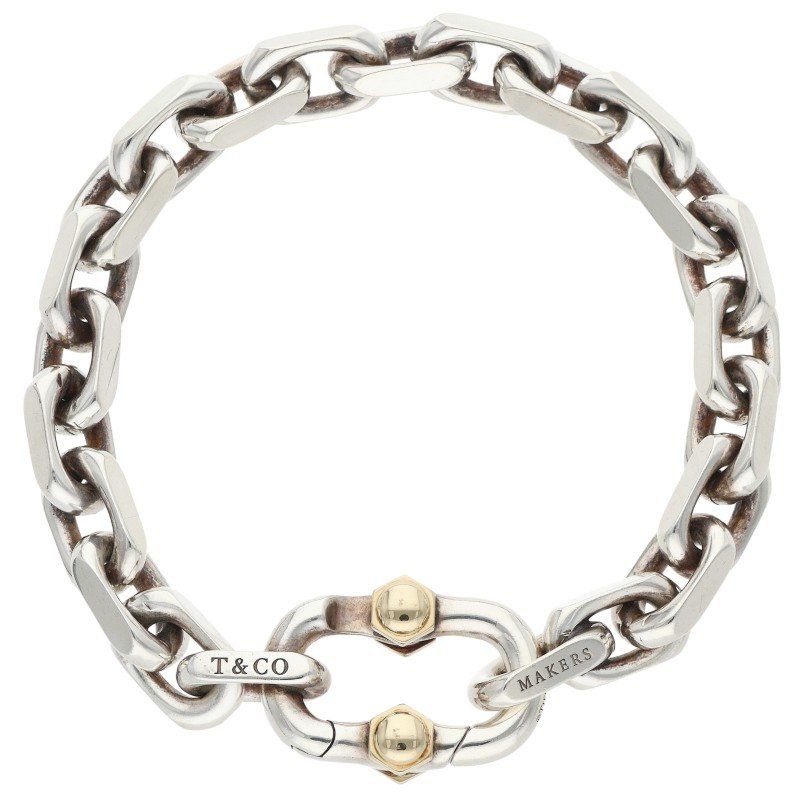 Tiffany & Co 1837 Makers Wide Chain 18k Yellow Gold Bracelet