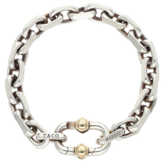 Tiffany & Co 1837 Makers Wide Chain 18k Yellow Gold Bracelet