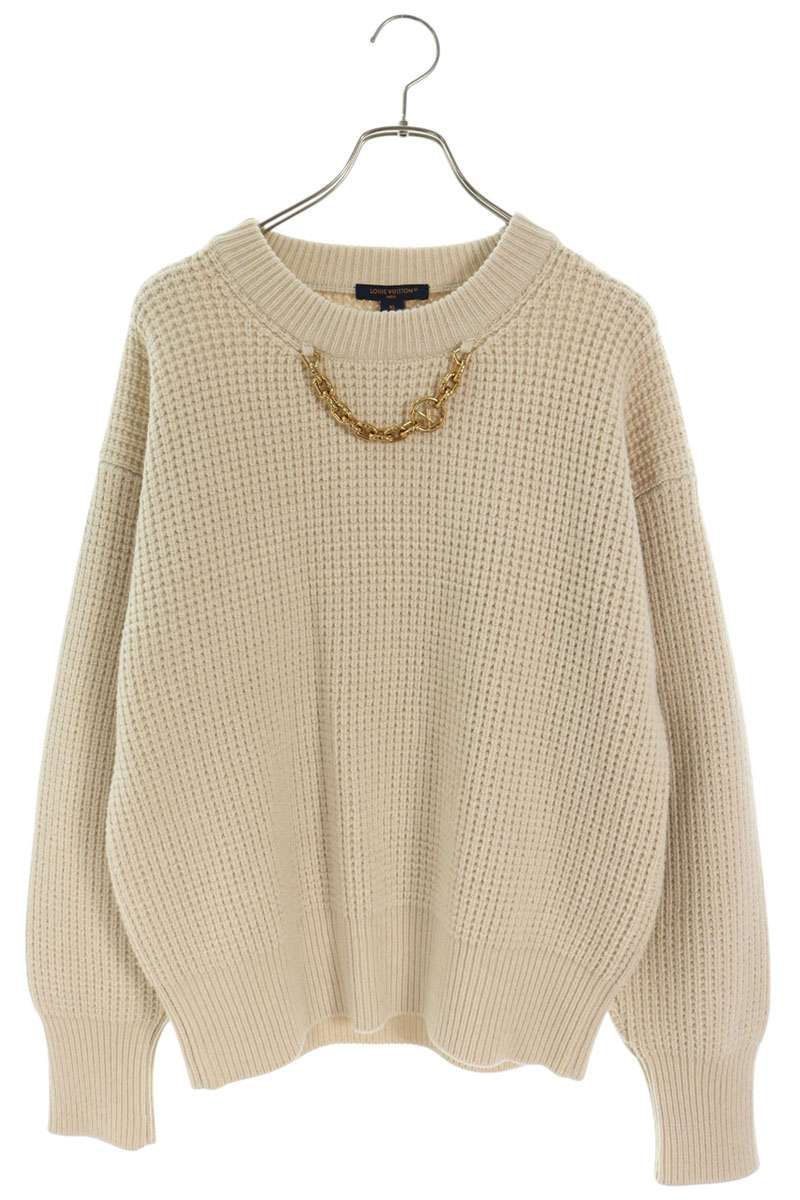 Louis Vuitton LV Logo Chain Decorationcrew Neck Knit Sweater XL