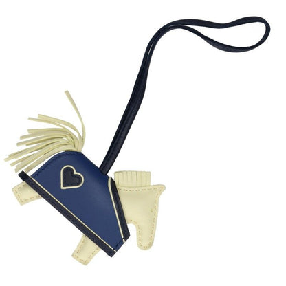 Hermes Robeocourt PM Agneau Milo Jaune Milton Blue Thai Charm PM Keychain — view 2