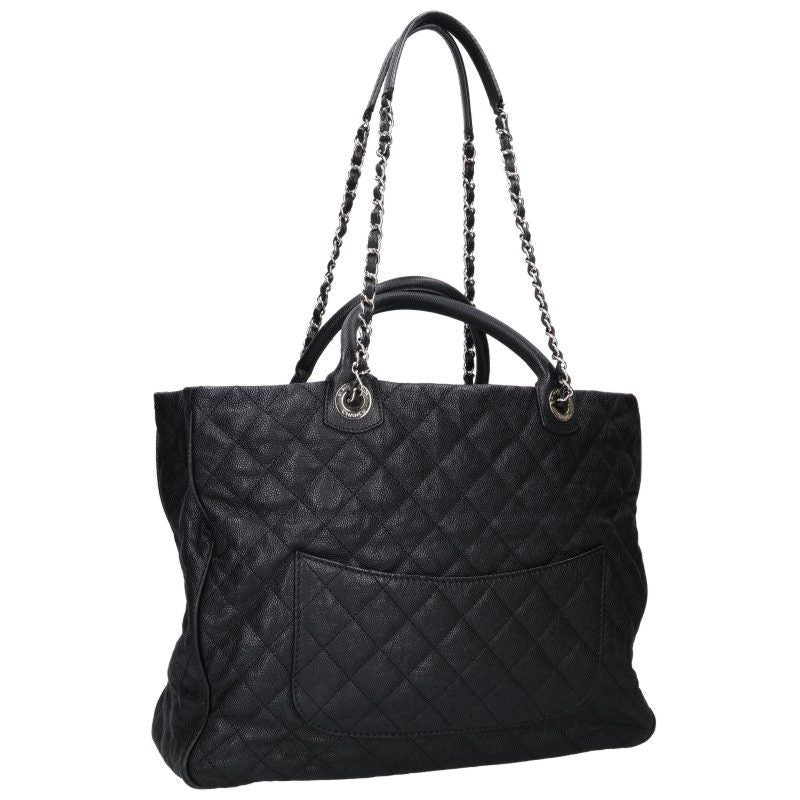 Chanel Quilted Caviar Leather Chain Tote Bag — view 2