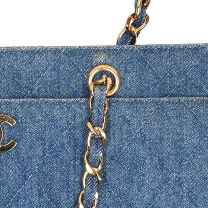 Chanel Quilted Denim Chain Tote Bag — view 5