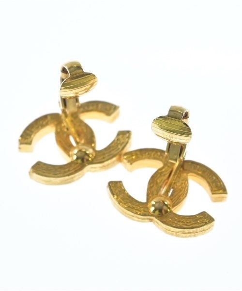 Chanel Vintage CC Logo Rhinestone Earrings Gold — view 3