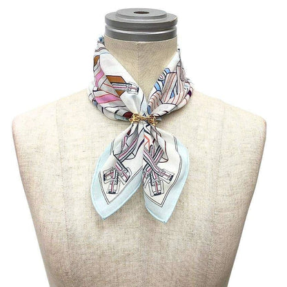 Hermes Handkerchief Carre Scarf les Sangles en Finesse Anne Metz Belt Pattern — view 2