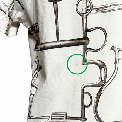 Hermes Short Sleeve T-Shirt White Gray Cotton 42 — view 4