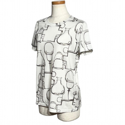 Hermes Short Sleeve T-Shirt White Gray Cotton 42 — view 2