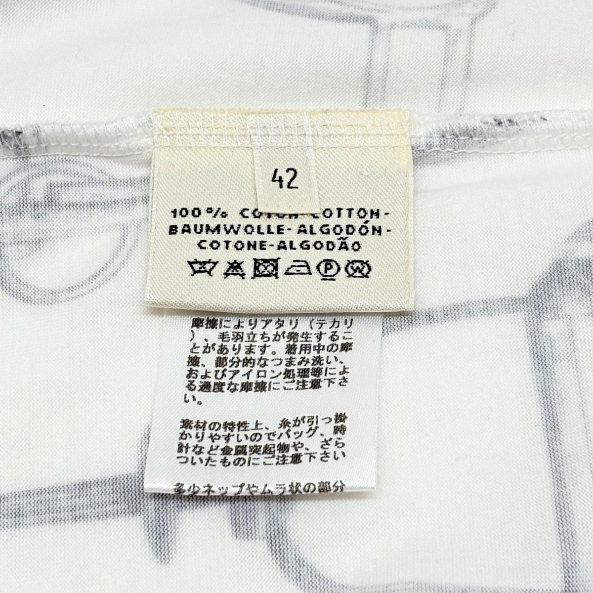 Hermes Short Sleeve T-Shirt White Gray Cotton 42 — view 6