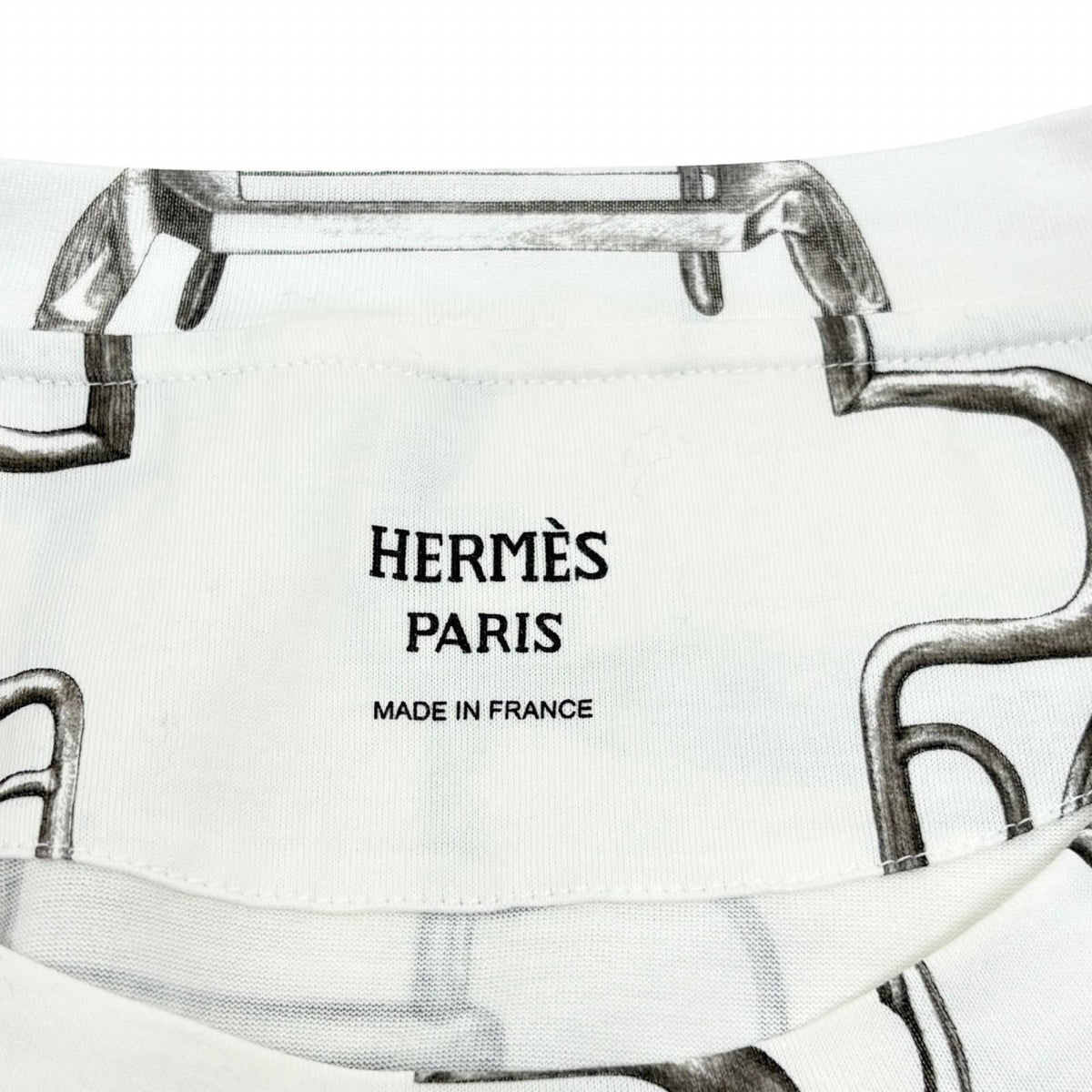 Hermes Short Sleeve T-Shirt White Gray Cotton 42 — view 5