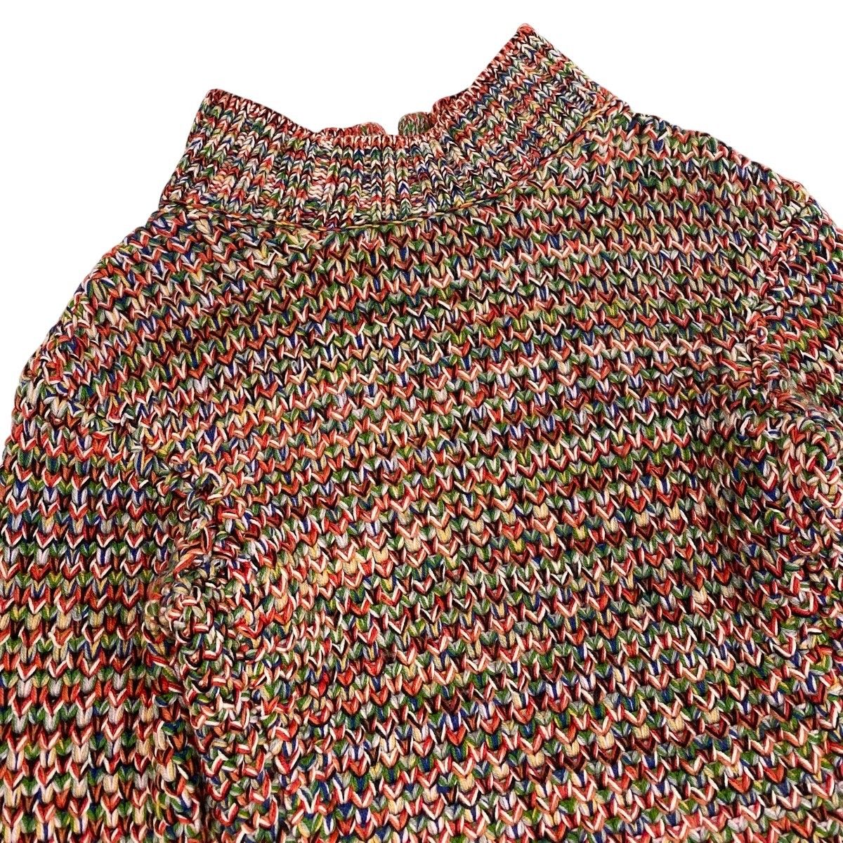 Chanel Middle Gauge Mixed Knit Sweater High Neck Multicolor Wool 34 — view 4