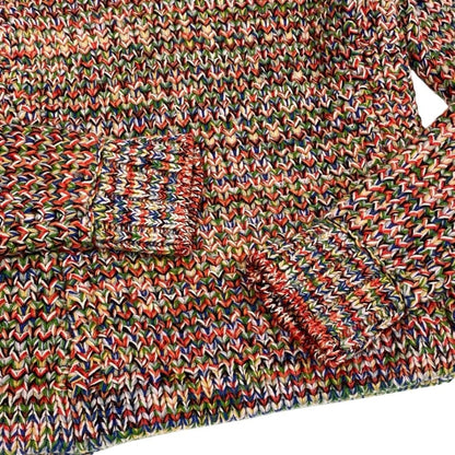 Chanel Middle Gauge Mixed Knit Sweater High Neck Multicolor Wool 34 — view 5