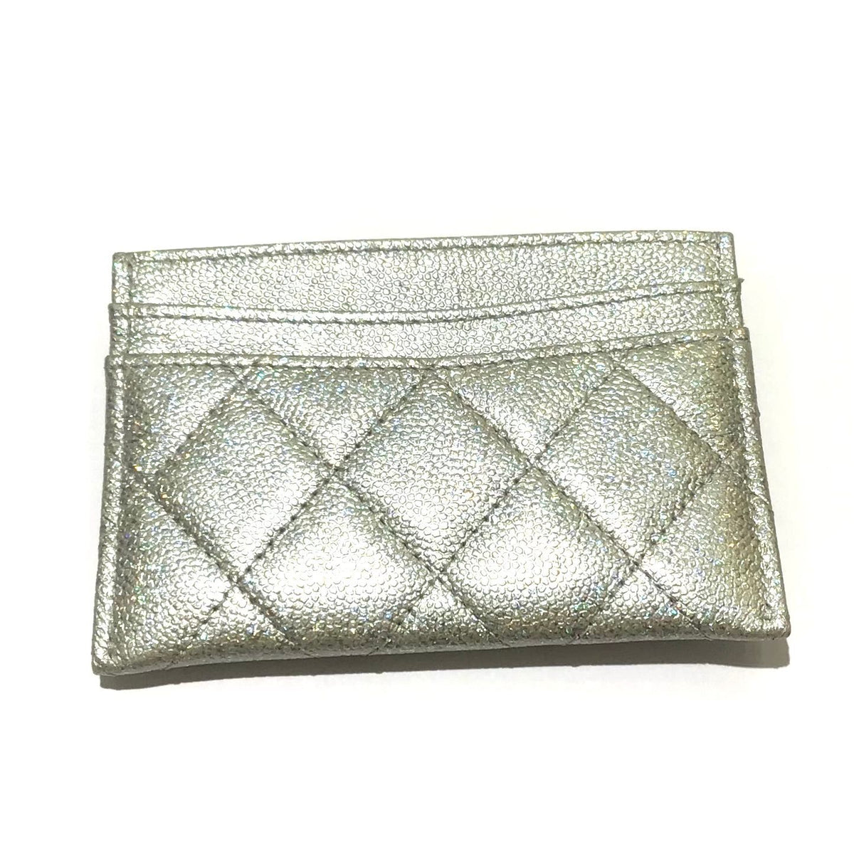 Chanel Quilted Card Case Cavien Silver — view 2