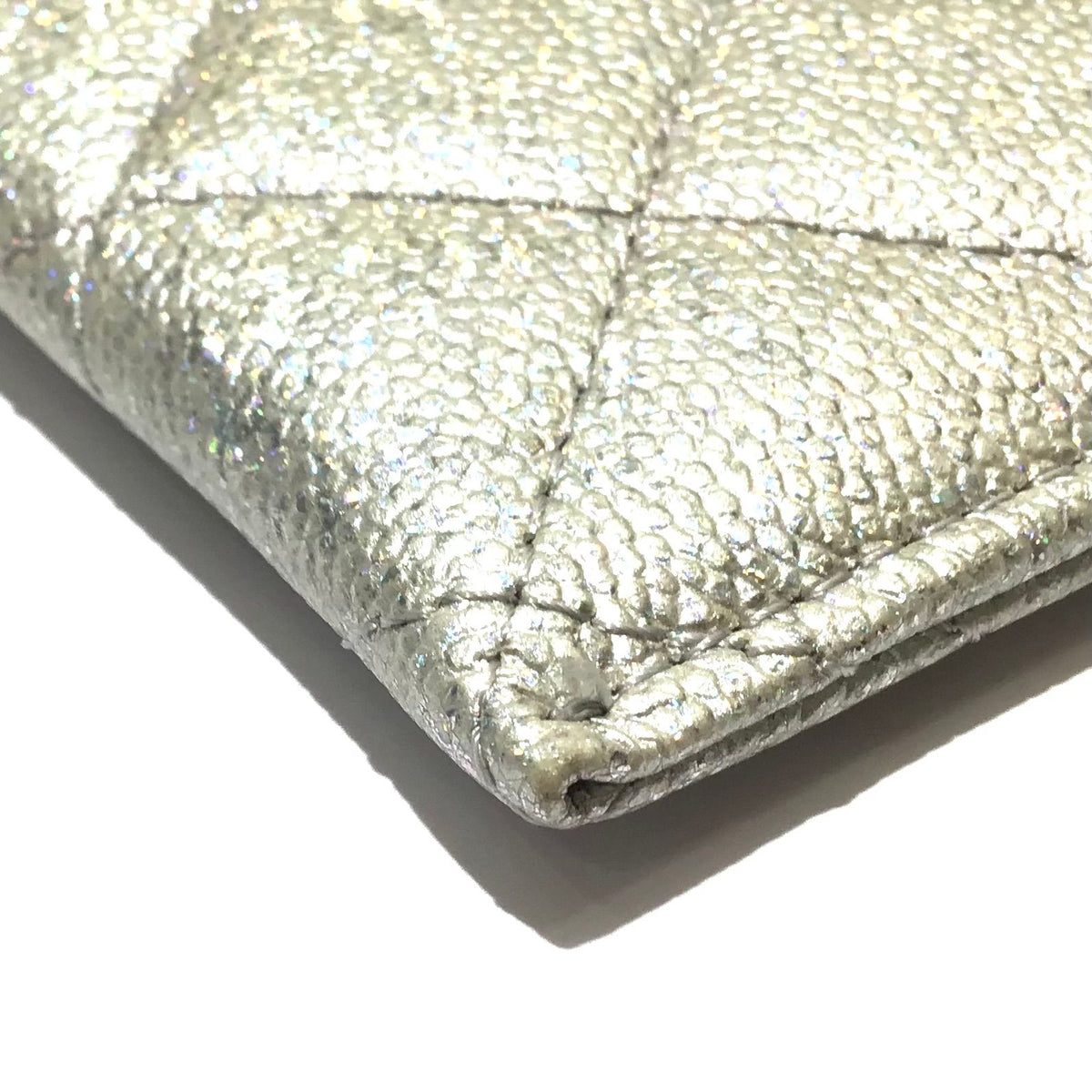 Chanel Quilted Card Case Cavien Silver — view 8