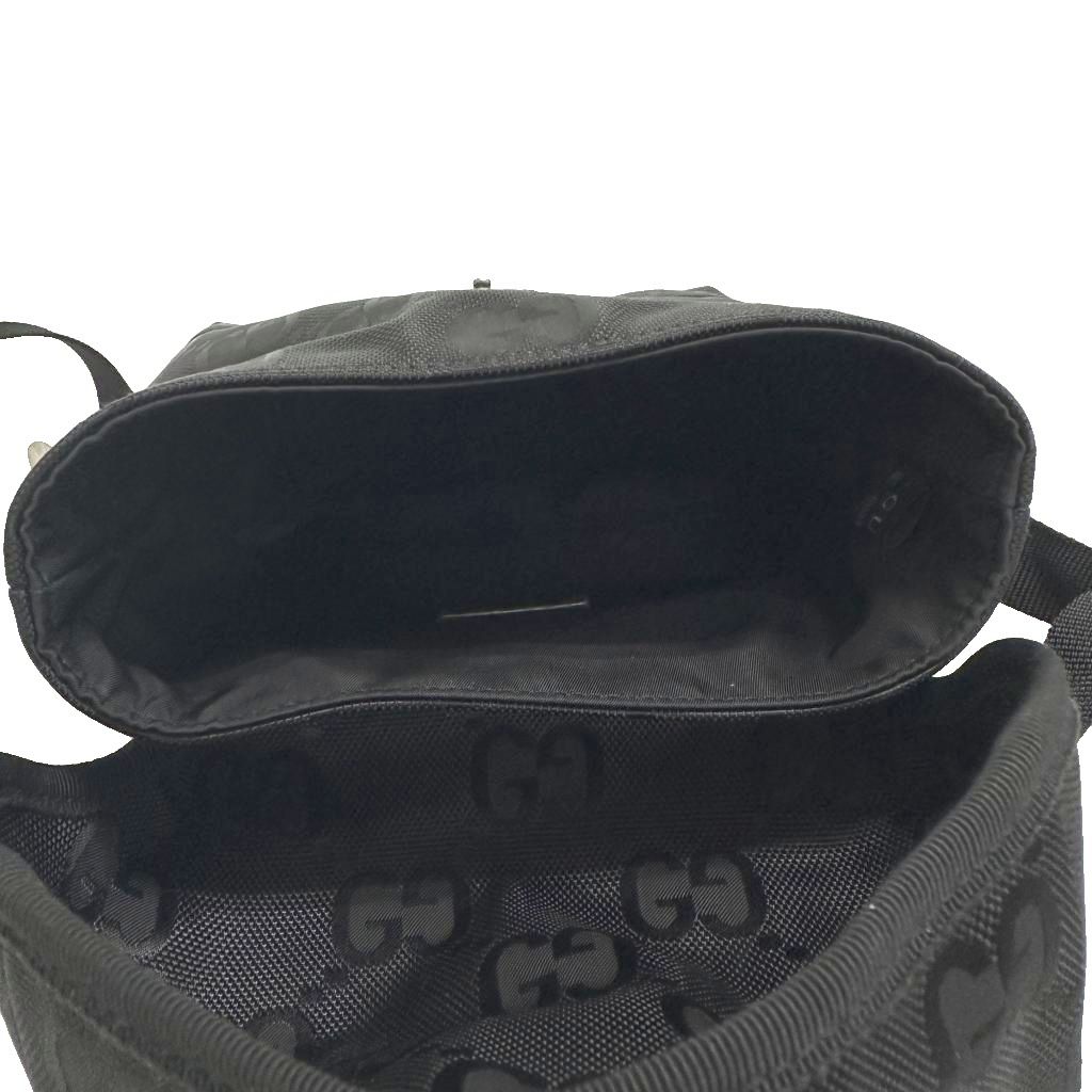 Gucci Off the Grid GG Logo Nylon Shoulder Bag Black — view 5