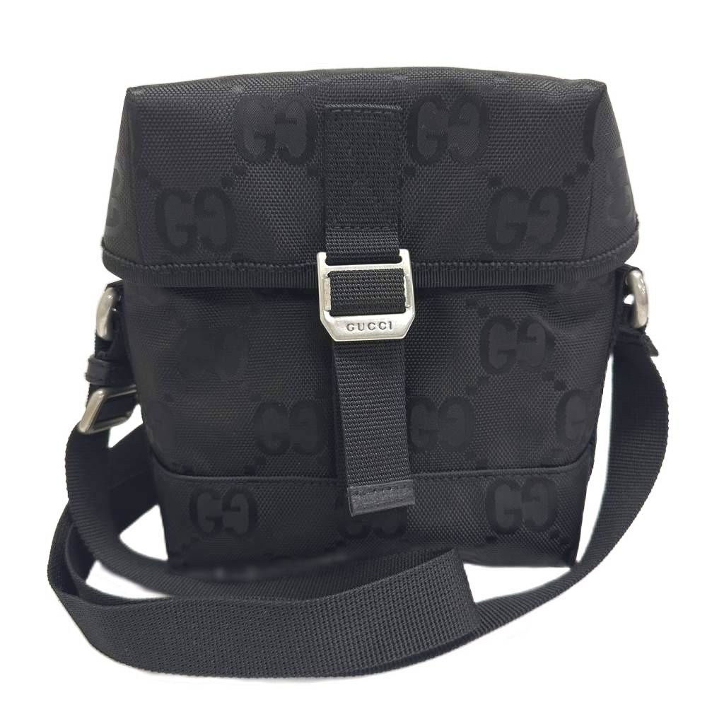 Gucci Off the Grid GG Logo Nylon Shoulder Bag Black