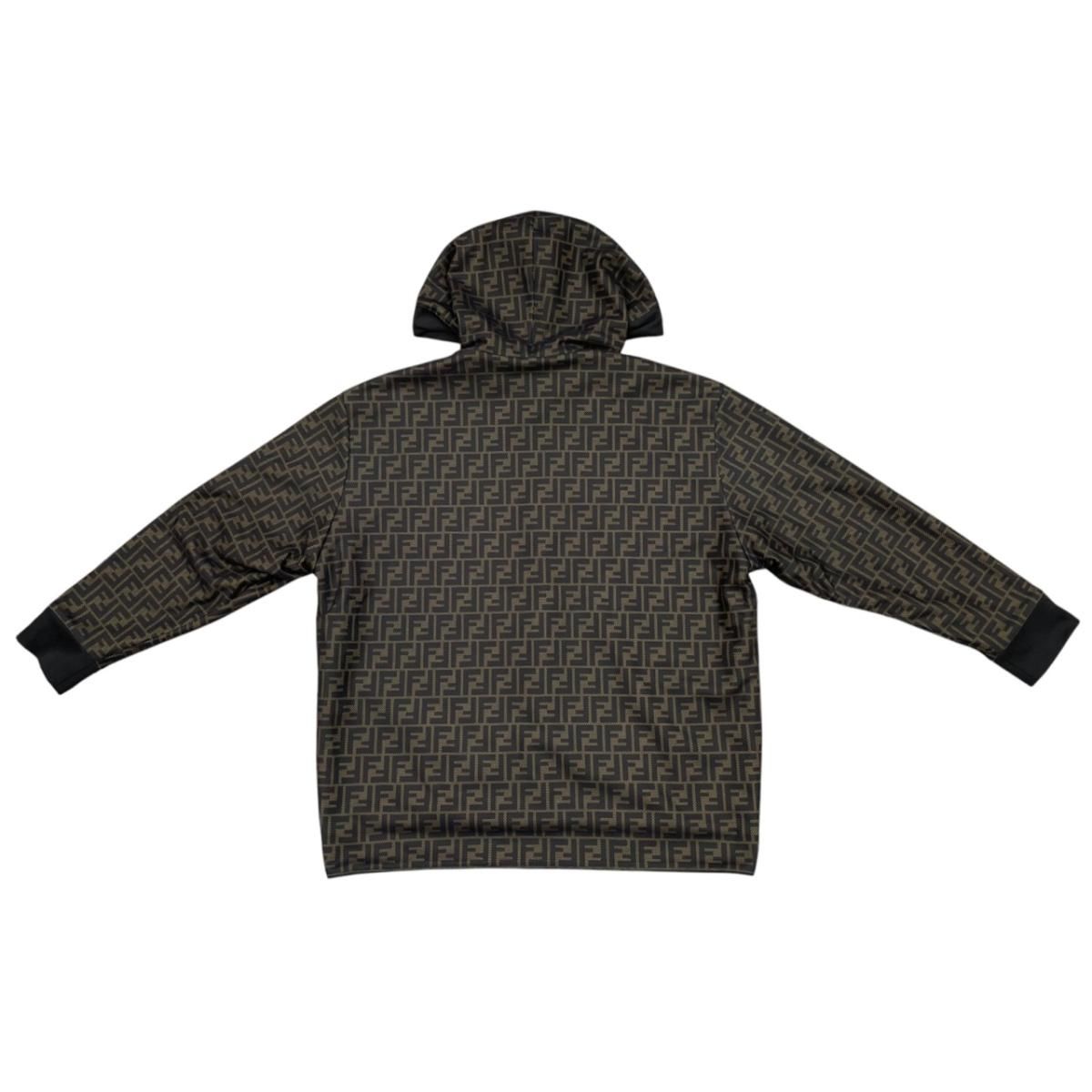 Fendi Jacket Reversible Zip Up Hoodie Aesb FF Motif Embossed Logo Mesh Black XL — view 2