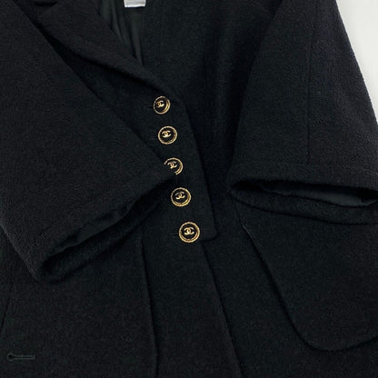 Chanel Cropped Tweed Jacket CC Logo Black 38 — view 7