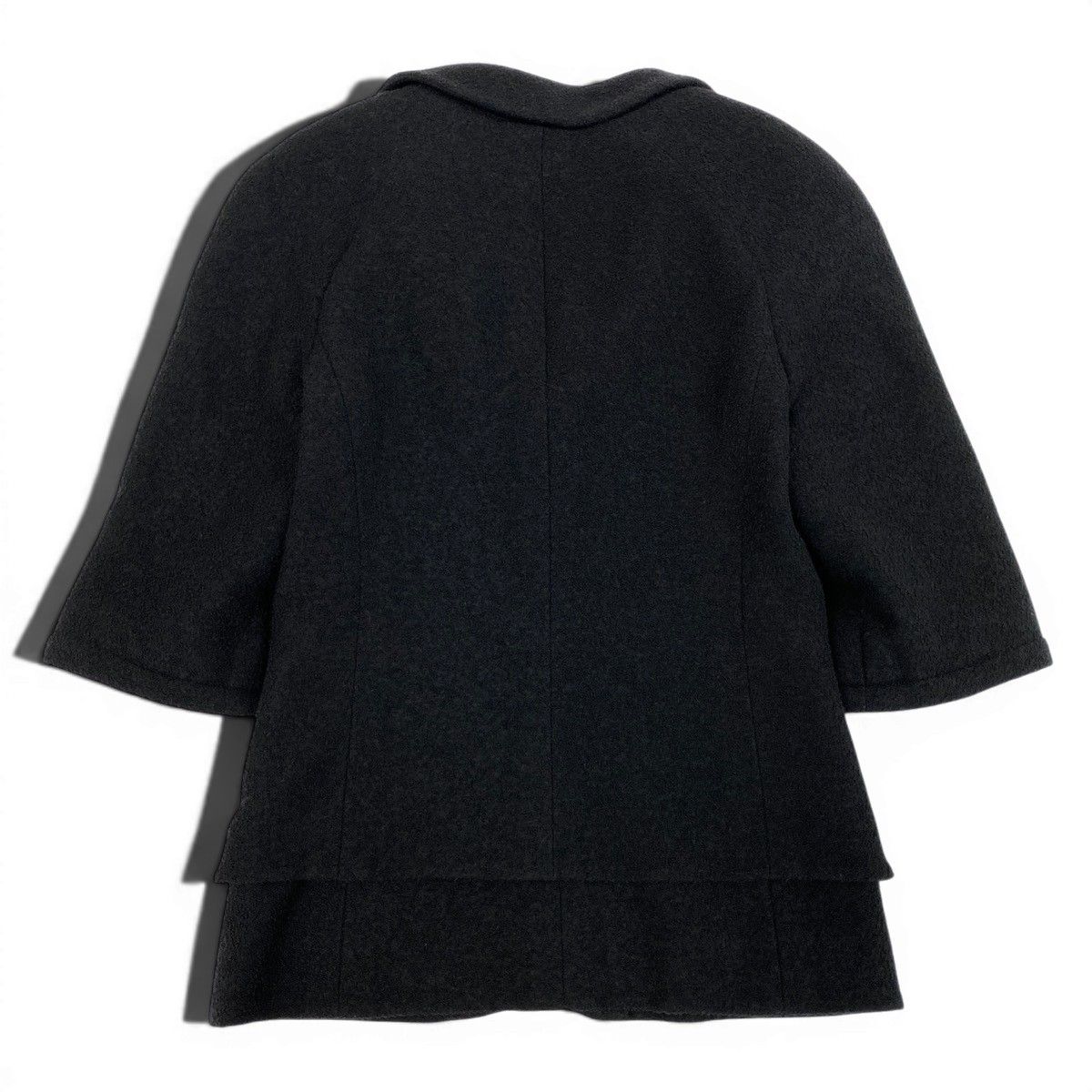 Chanel Cropped Tweed Jacket CC Logo Black 38 — view 3