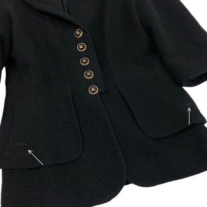 Chanel Cropped Tweed Jacket CC Logo Black 38 — view 8