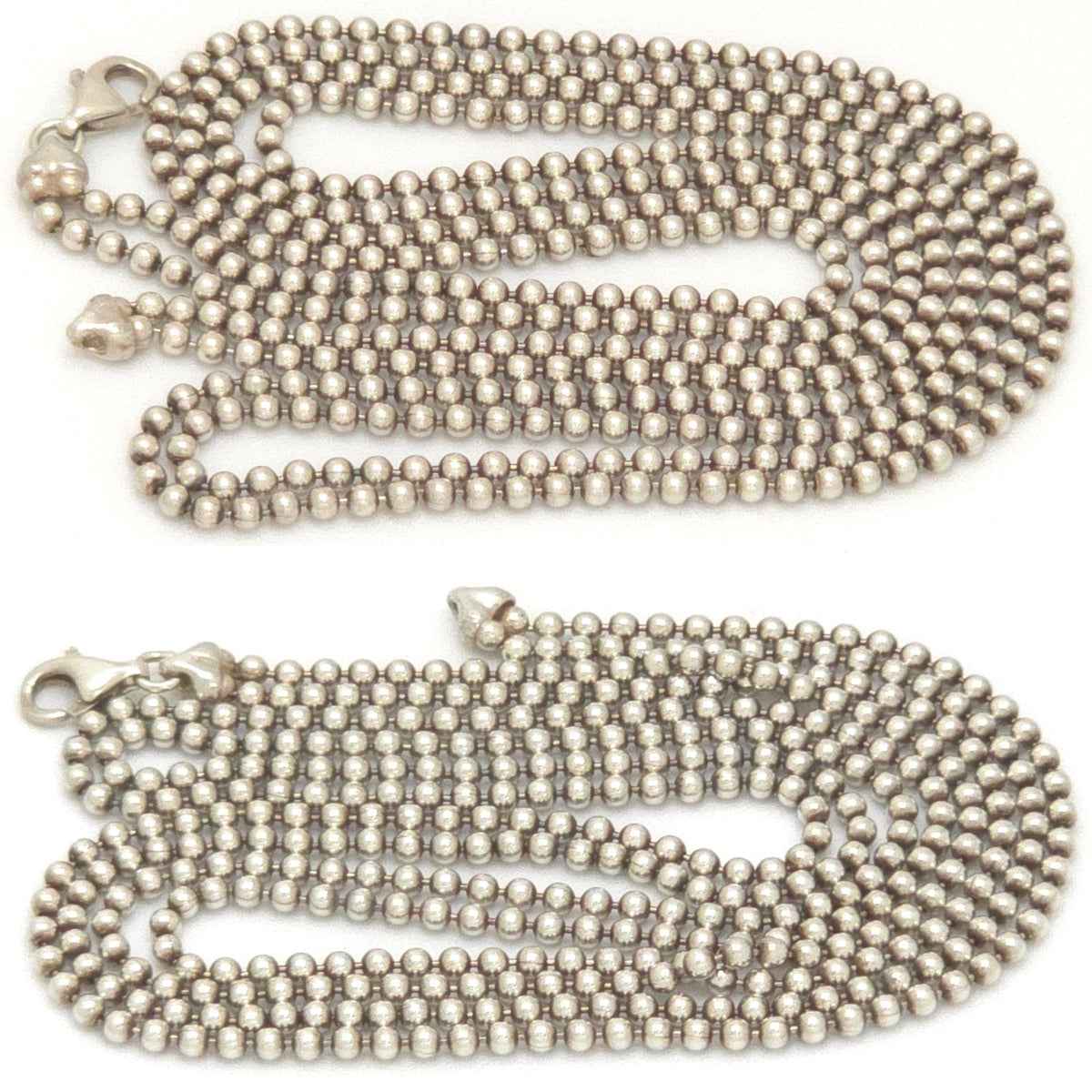Gucci Trademark Logo Plate Necklace Double Ball Chain Sterling Silver — view 7
