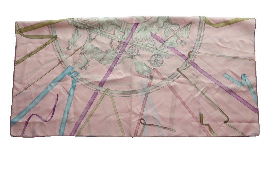 Hermes Carre 90 Scarf Silk Shawl Pink — view 3