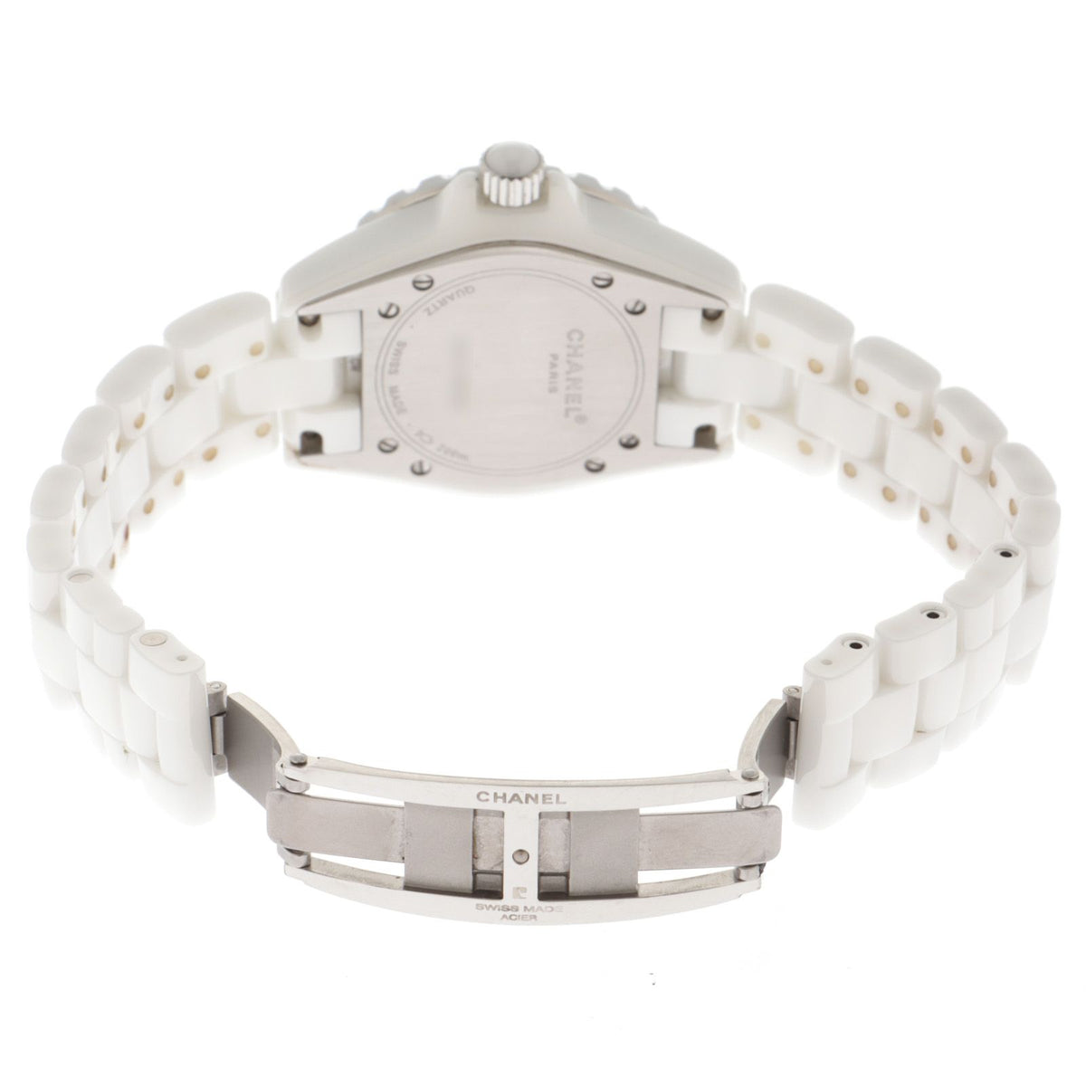 Chanel J12 Diamond Bezel Watch White Ceramic Boys — view 4