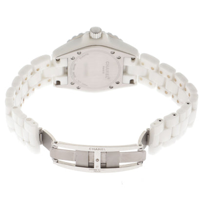 Chanel J12 Diamond Bezel Watch White Ceramic Boys — view 4