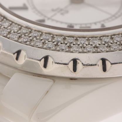 Chanel J12 Diamond Bezel Watch White Ceramic Boys — view 6