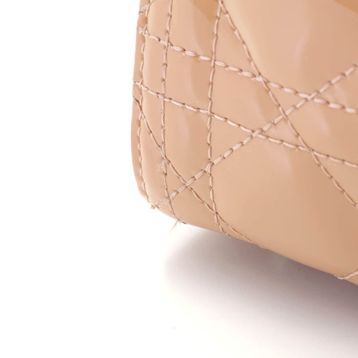 Dior Cannage Lady Dior Medium Handbag Patent Leather Pink Beige — view 7
