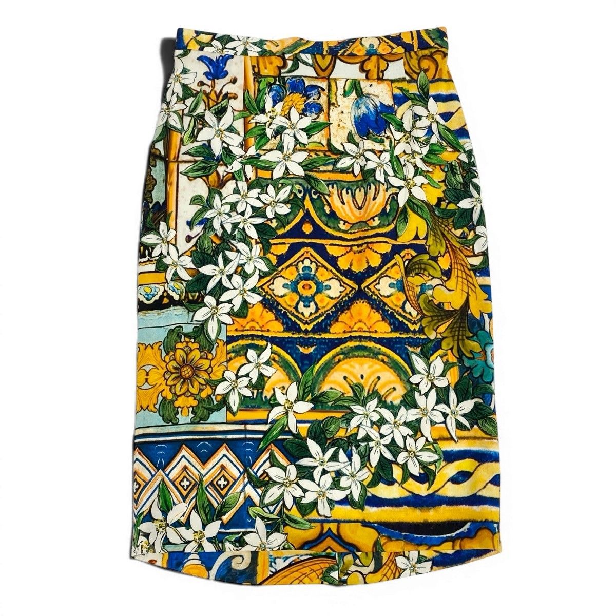 Dolce & Gabbana Silk Skirt Mallorcan Floral Knee-Length Multicolor 38 — view 2