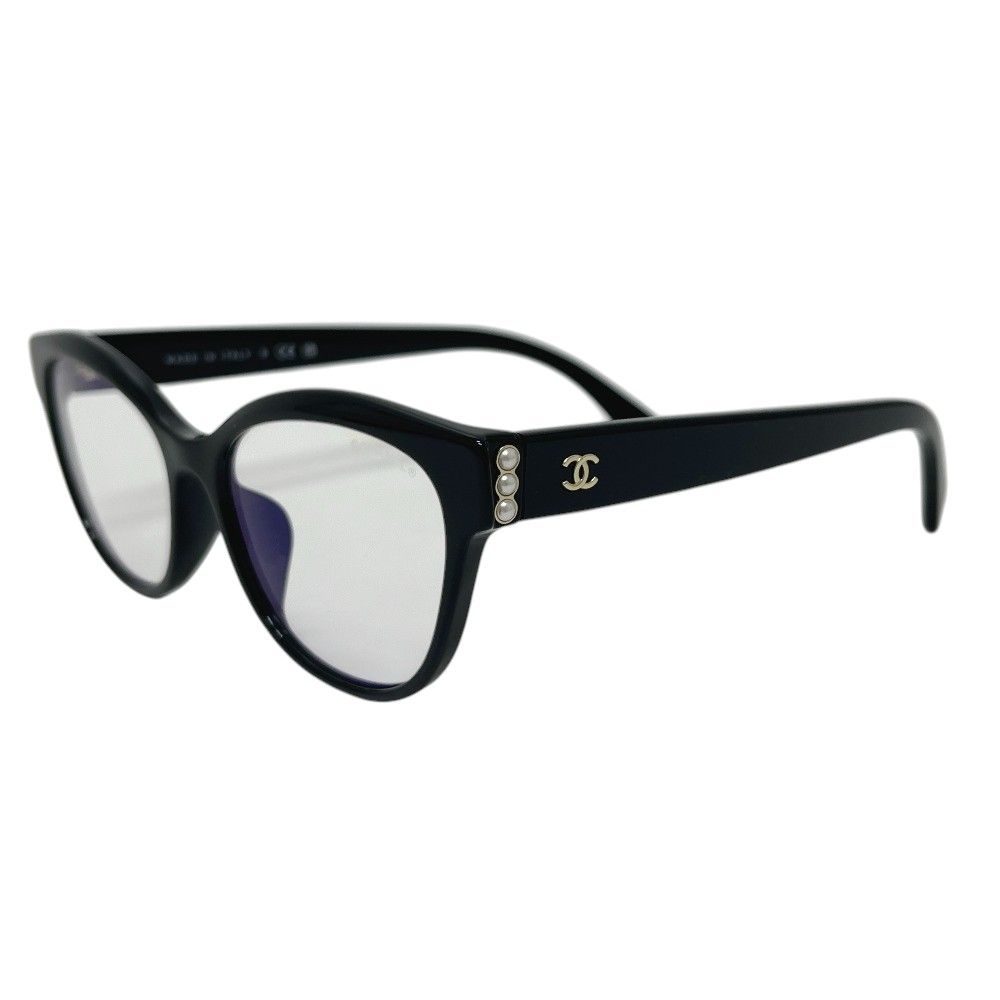 Chanel Sunglasses CC Logo Pearl Black Eyewear
