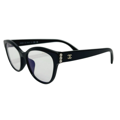 Chanel Sunglasses CC Logo Pearl Black Eyewear