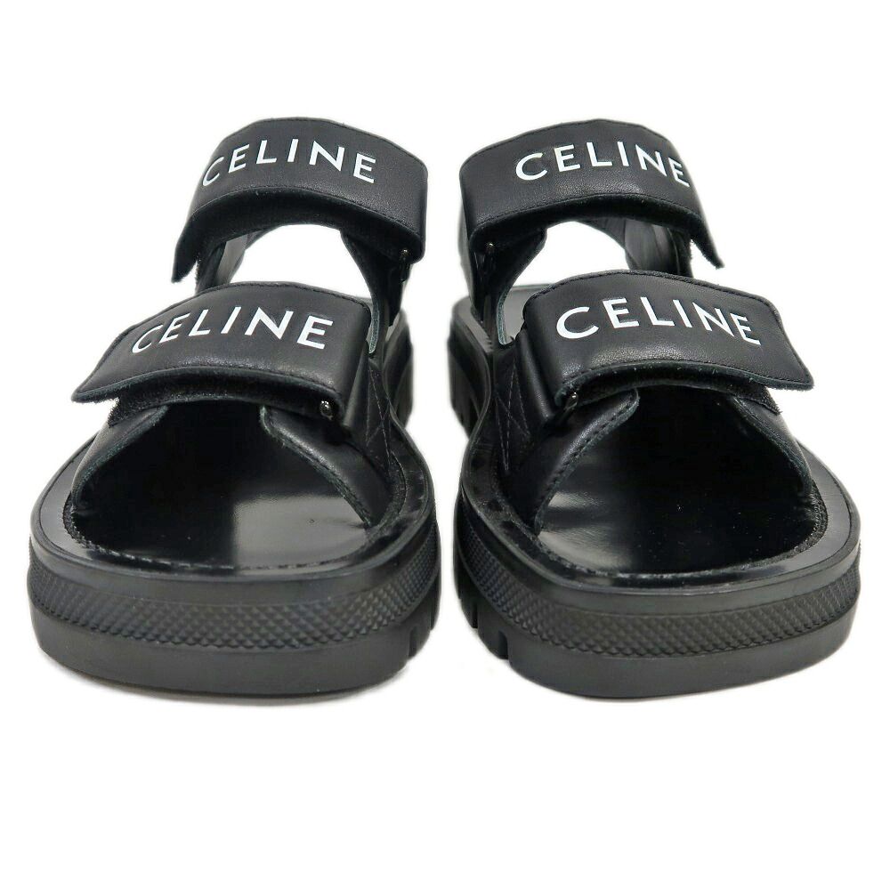 Celine Velcro Logo Sandals Black — view 3