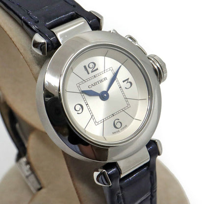 Cartier Miss Pasha Silver Watch SS Quartz Leather — view 3
