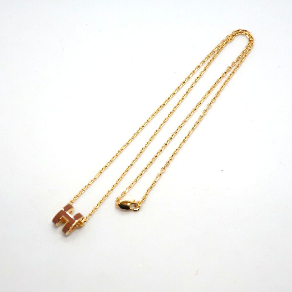 Hermes Necklace Mini Pop H Rocabar New Gold Yellow H Logo Pendant — view 2